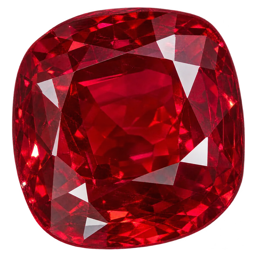 Faceted red ruby